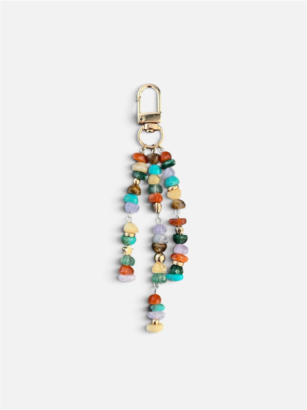 Multicolor Beaded Keychain Charm